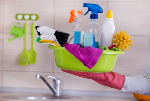 Detailed post-construction cleaning of surfaces and fixtures