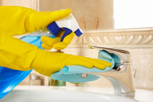 A practical cleaning schedule and organized cleaning supplies