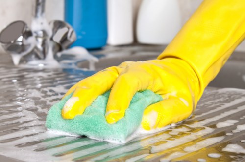Professional deep cleaning of a bathroom