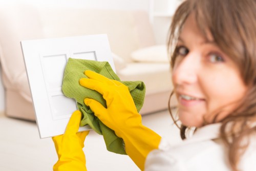 Professional cleaning supplies used for commercial cleaning tasks